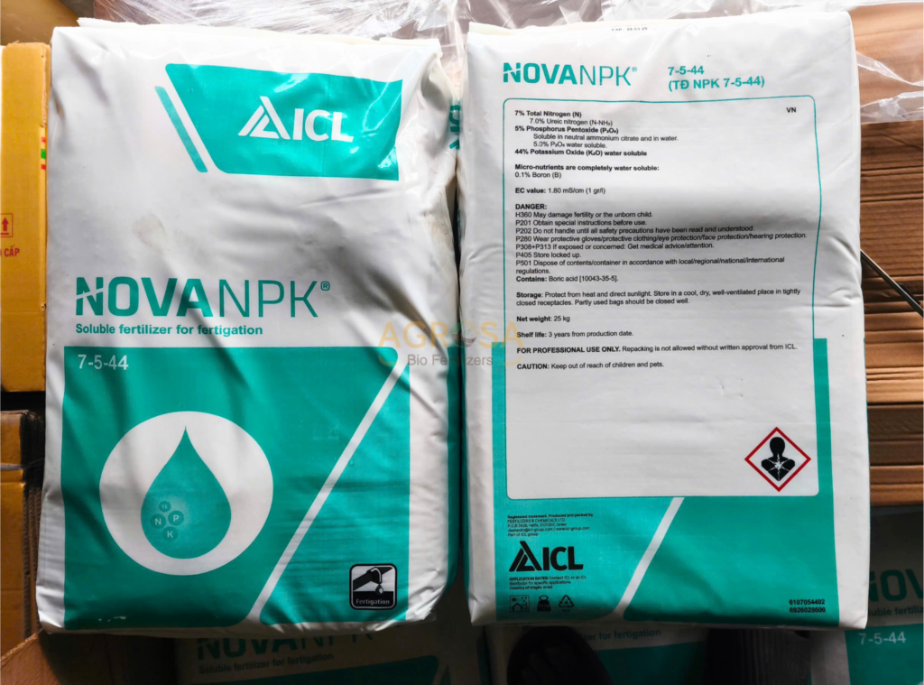 sẩn phẩm giàu kali Nova NPK 7-5-44
